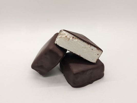 Chocolate Dipped Vanilla Bean Marshmallows- 3 large pieces.